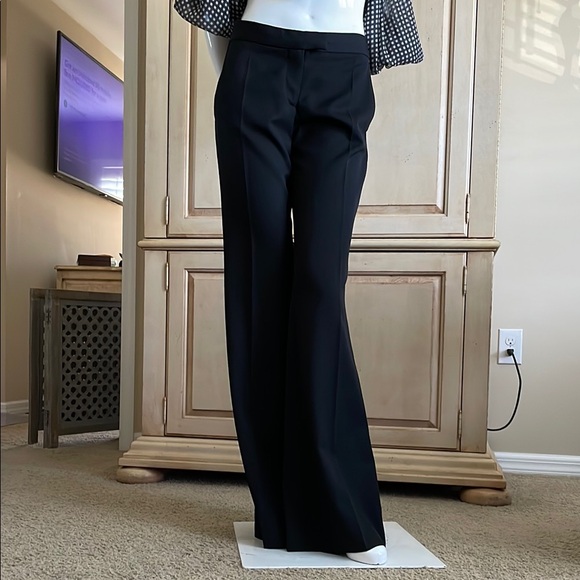 Stella McCartney Black Wool Wide Leg Pants Tuxedo Stripe down sides 40 NWT - Picture 5 of 16